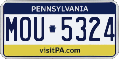 PA license plate MOU5324