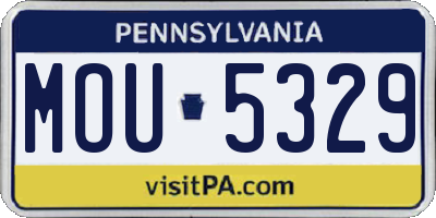 PA license plate MOU5329