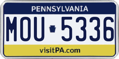 PA license plate MOU5336
