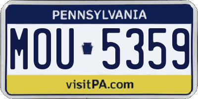 PA license plate MOU5359