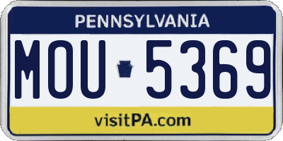 PA license plate MOU5369