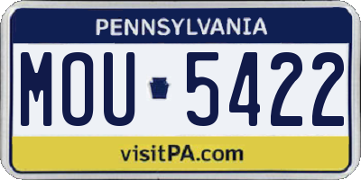 PA license plate MOU5422