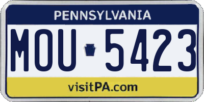 PA license plate MOU5423