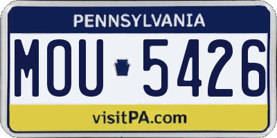PA license plate MOU5426
