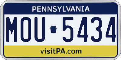 PA license plate MOU5434