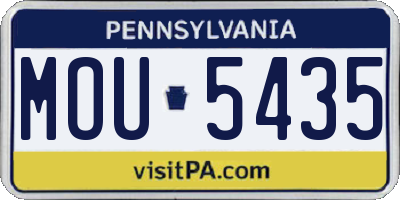 PA license plate MOU5435