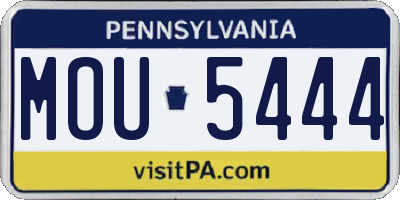 PA license plate MOU5444