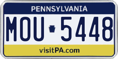 PA license plate MOU5448