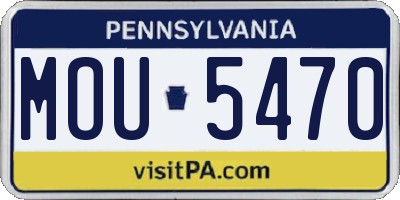 PA license plate MOU5470