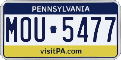 PA license plate MOU5477
