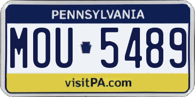 PA license plate MOU5489