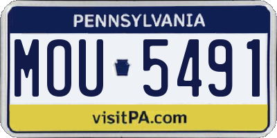 PA license plate MOU5491