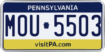 PA license plate MOU5503