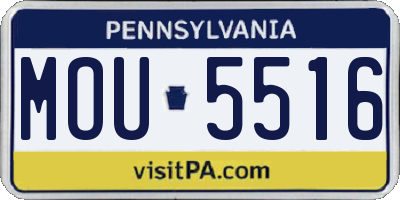 PA license plate MOU5516