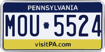 PA license plate MOU5524