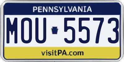PA license plate MOU5573