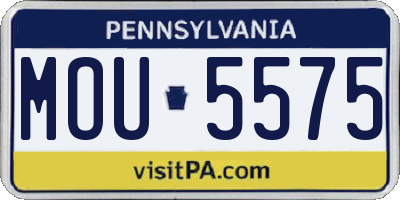 PA license plate MOU5575