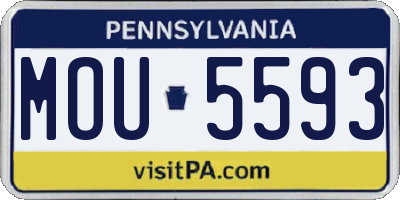 PA license plate MOU5593