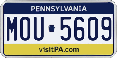 PA license plate MOU5609