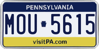 PA license plate MOU5615