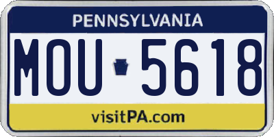 PA license plate MOU5618