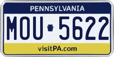 PA license plate MOU5622