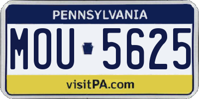 PA license plate MOU5625