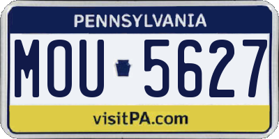 PA license plate MOU5627