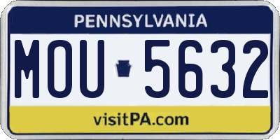 PA license plate MOU5632