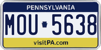 PA license plate MOU5638