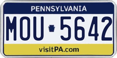 PA license plate MOU5642