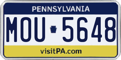 PA license plate MOU5648