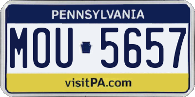 PA license plate MOU5657