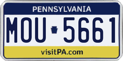 PA license plate MOU5661