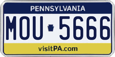 PA license plate MOU5666