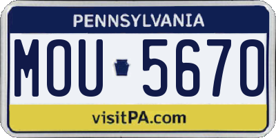 PA license plate MOU5670