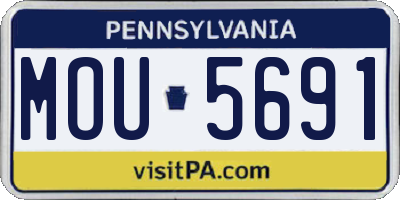 PA license plate MOU5691