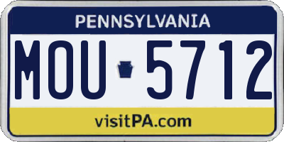 PA license plate MOU5712