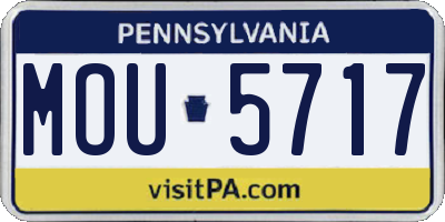 PA license plate MOU5717