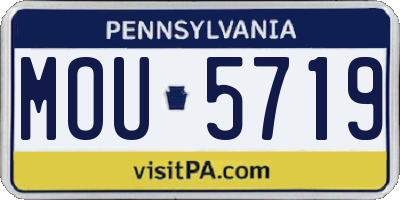 PA license plate MOU5719