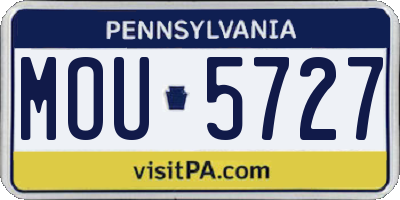 PA license plate MOU5727