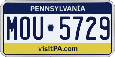 PA license plate MOU5729
