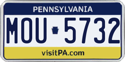 PA license plate MOU5732