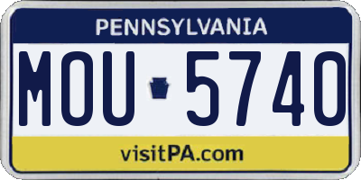 PA license plate MOU5740
