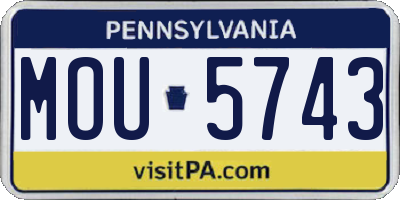 PA license plate MOU5743