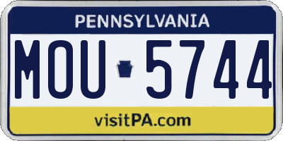 PA license plate MOU5744