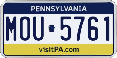 PA license plate MOU5761