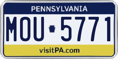 PA license plate MOU5771
