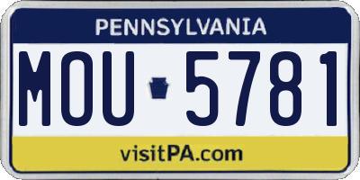 PA license plate MOU5781