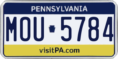 PA license plate MOU5784